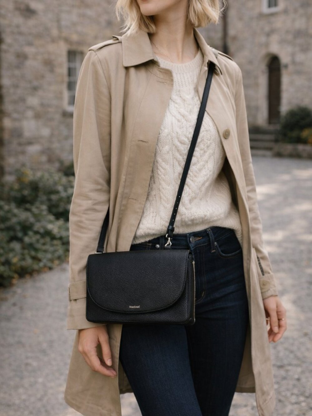 Matt and Nat Black Pebbled Crossbody Bag Vegan Leather Adjustable Strap